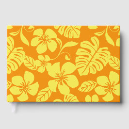 LIVRO DE VISITAS PADRÃO DE BIKINI ROSA EM TANGERINA/AMARELO