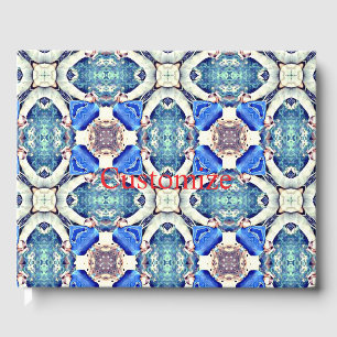 Livro De Visitas Padrão de corações de mandala azul Thunder_Cove