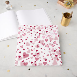 Livro De Visitas Padrão de Corações Lindos Rosa