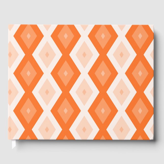 Livro De Visitas Padrão de diamante de laranja (Frente)