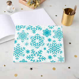 Livro De Visitas Padrão de Floco de Neve Azul