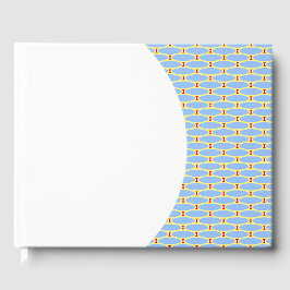 Livro De Visitas Padrão De Ovalas Amarelo Amarelo Azul Claro Em Bra