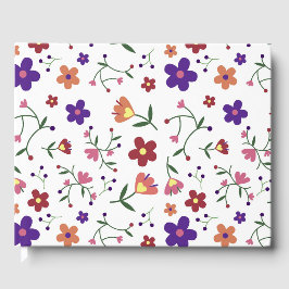 Livro De Visitas Padrão Floral Desenhado À Mão