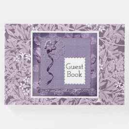 Livro De Visitas Padrão Floral Roxo William Morris País