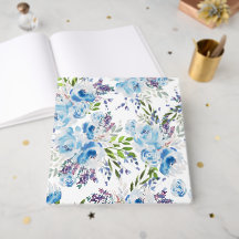 Padrão Floral Sem Costura de Aquarela Azul