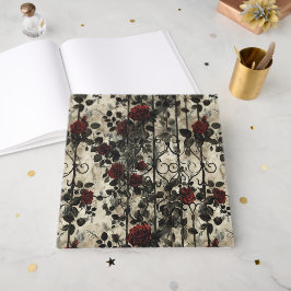 Livro De Visitas Padrão Rosa de Jardim Gótico Vitoriano