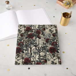 Livro De Visitas Padrão Rosa de Jardim Gótico Vitoriano
