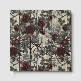 Livro De Visitas Padrão Rosa de Jardim Gótico Vitoriano