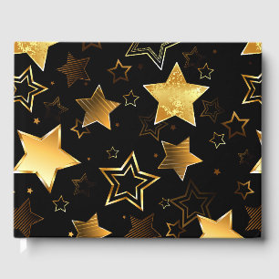 Livro De Visitas Padrão sem costura com estrelas de Ouro
