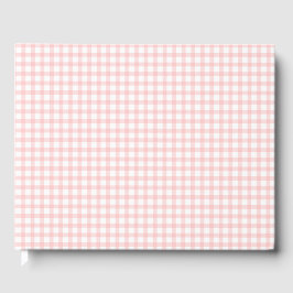 Livro De Visitas Padrão Xadrez Rosa Gingham Retro Fofo
