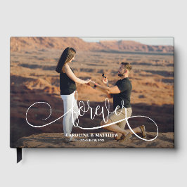 Livro De Visitas Páginas Negras de Casamento de Foto Elegante