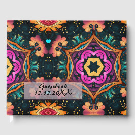 Livro De Visitas Paisley Floral Rosa