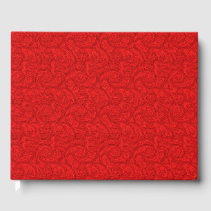 Livro De Visitas Paisley vermelho
