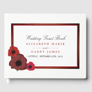 Livro De Visitas Papagaios vermelhos e Casamento Burlap