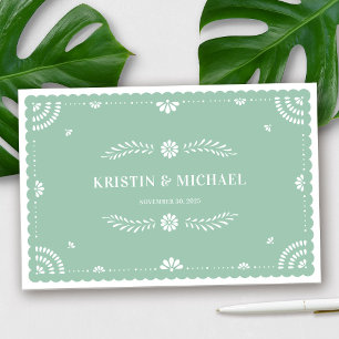 Livro De Visitas Papel Picado Mexicano Wedding Guestbook, Sage Gree