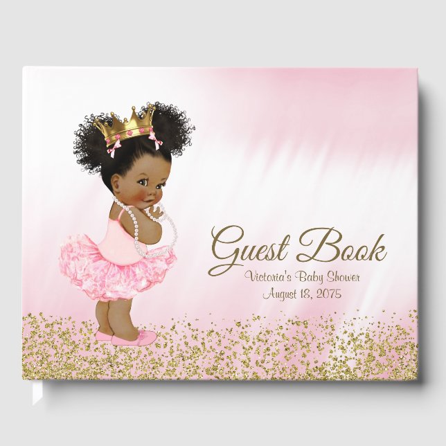 Livro de visitas para chá de bebê da Princesa Afro (Frente)