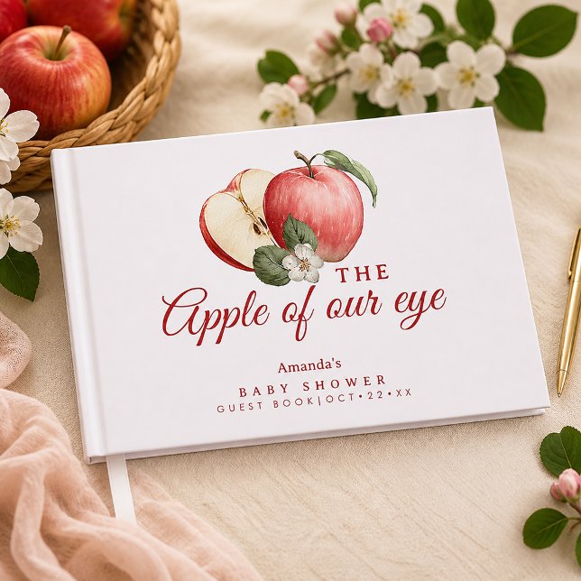 Livro de Visitas para Chá de Bebê Maçã da Nossa Vi (Baby Shower Guest Book)
