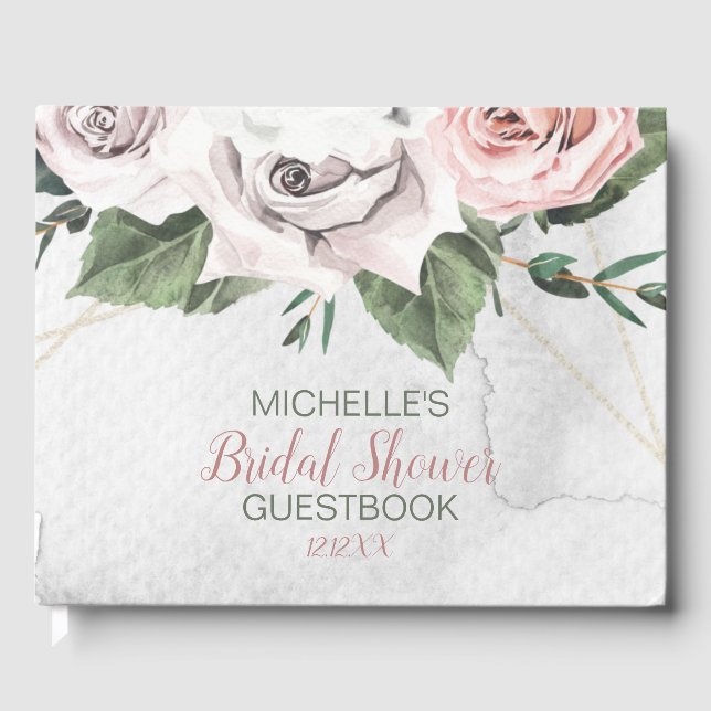 Livro de Visitas para Noiva com Buquê de Rosas Vin (Frente)