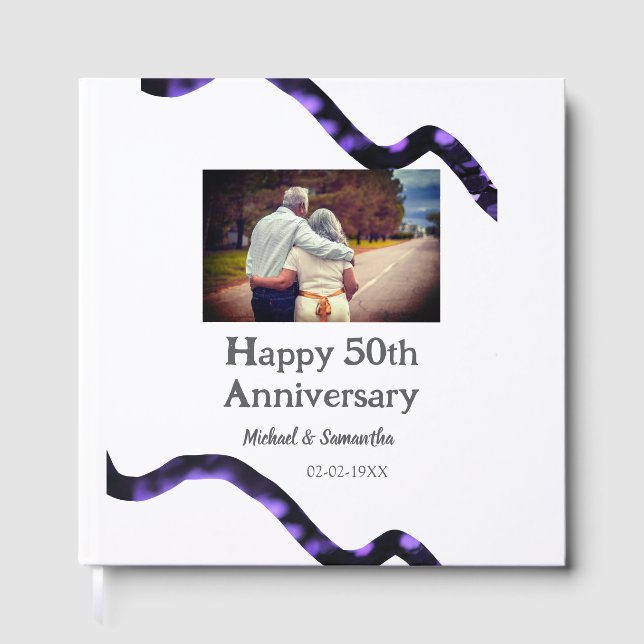 Livro De Visitas parabéns para o 50º aniversário adicionar nome fot (Frente)