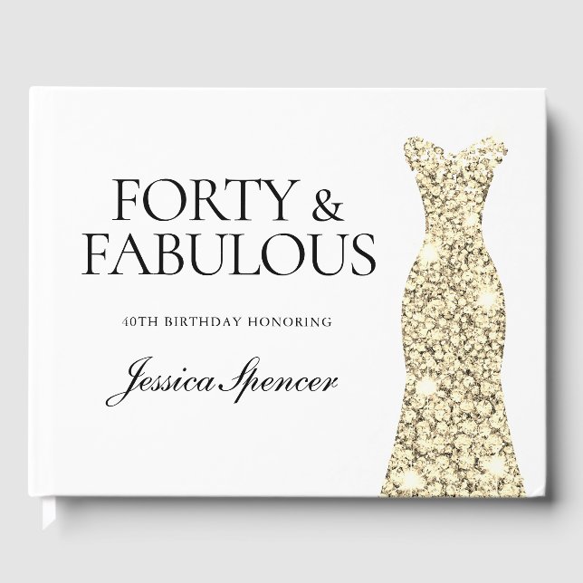 Livro De Visitas Partido aniversário de 40 anos de Vestido do Spark (Frente)
