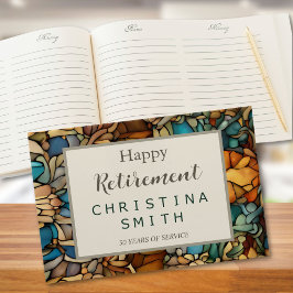 Livro De Visitas Partido Geométrico Mosaico de Aposentação de Vidro