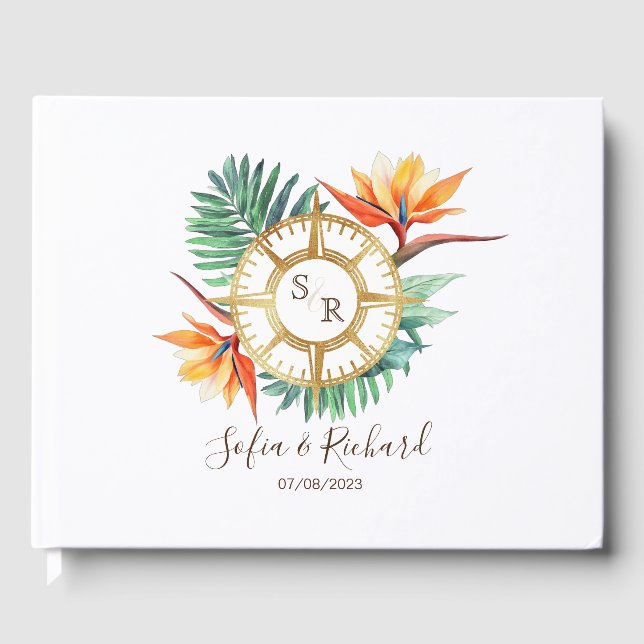 Livro De Visitas Passaporte de Destino de Casamento Obrigado (Frente)