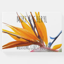 Livro De Visitas Pássaro Tropical do Casamento Floral da Planta do 