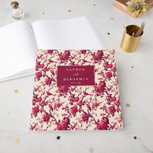 Livro De Visitas Pássaros Florais Vermelhos Românticos
