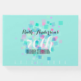 Livro De Visitas Pastel Colors Aqua 70 Festa de aniversário Guest B
