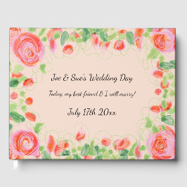 Livro De Visitas Pastel com Floral