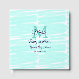 Livro De Visitas Pastel green baby in bloom monogram baby shower te