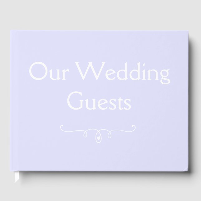 Livro De Visitas Pastel Periwinkle Purple Weding Guest Book (Frente)