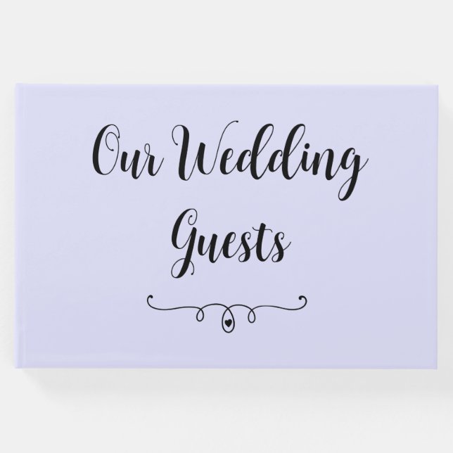 Livro De Visitas Pastel Periwinkle Purple Weding Guest Book (Frente)