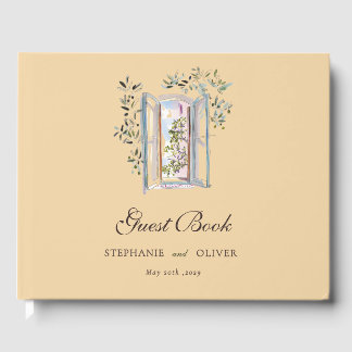 Livro De Visitas Pastel Watercolor Mediterranean Italian Wedding