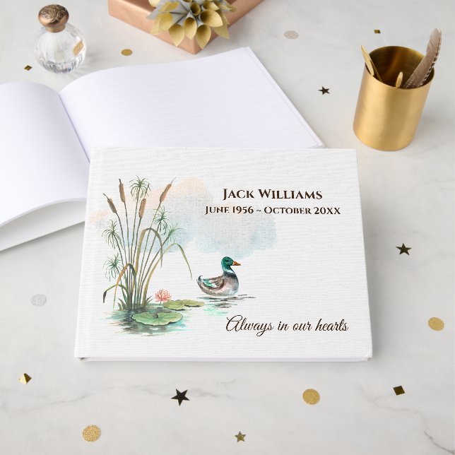 Livro De Visitas Pato-real em funeral de taboas (Frente aberta)