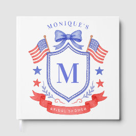 Livro De Visitas Patriotic Red White & I Do Monogram Bridal Shower