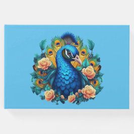 Livro De Visitas Pavão com Rosas de Pêssego