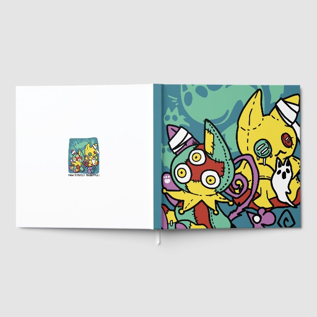 Livro De Visitas Paw-sitively Frightful | Monstrous Cats Halloween  (Completo)