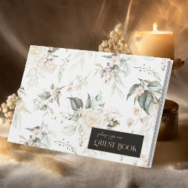 Livro De Visitas Pearl Blush Floral Pattern Wedding ID989