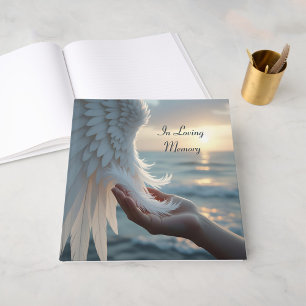 Livro De Visitas Penas brancas da asa de um anjo, pêsames