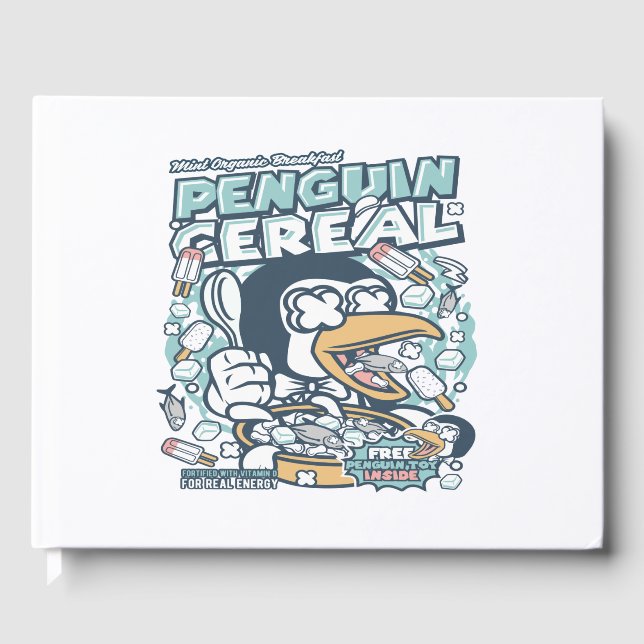 Livro De Visitas Penguin Cereal Box (Frente)