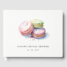 Livro De Visitas Pequenos Macarons Franceses de Aquarela Padaria Ch