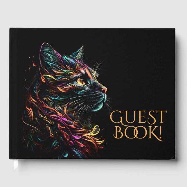 Livro De Visitas Perfil Felino Estatuado (Frente)