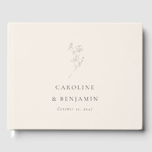 Livro De Visitas Personalização de Casamento de Arte Floral Ecru Mi