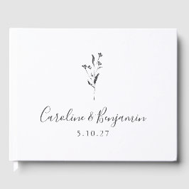 Livro De Visitas Personalização de Casamento de Boho Branco com Scr