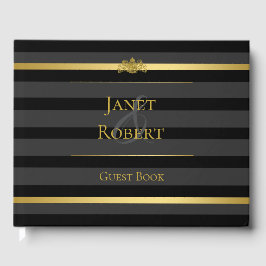 Livro De Visitas Personalização de Casamento Formal de Stripe Doura