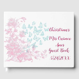 Livro De Visitas Personalizada Floral Girly Mis Quince Anos Keepape