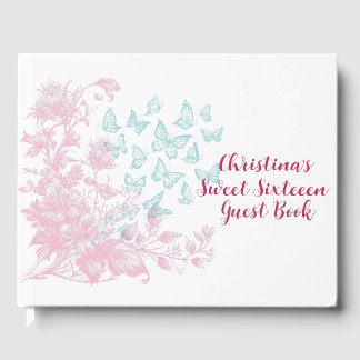 Livro De Visitas Personalizada Floral Girly Sweet Sessenta Keepsasa