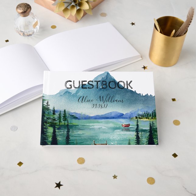 Livro de Visitas Personalizado Casamento Rústico à (Frente aberta)