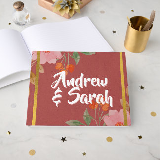 Livro de Visitas Personalizado com Nomes em Floral